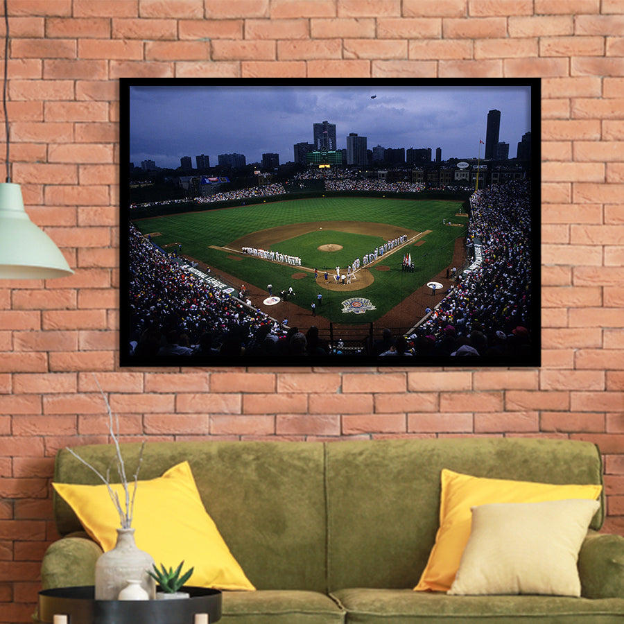 Wringley Field all Star, Stadium Canvas, Sport Art, Gift for him, Framed Art Prints Wall Art Decor, Framed Picture
