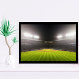 Wringley Field at Night, Stadium Canvas, Sport Art, Gift for him, Framed Art Prints Wall Art Decor, Framed Picture