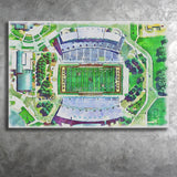 Wyoming Cowboys Jonah Field at War Memorial Stadium Watercolor, Sport Art Prints Fan Gift, Canvas Prints Wall Art Decor