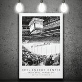 Xcel Energy Center Minnesota Wild Ice Hockey Lovers Black And White Art Canvas Prints Wall Art Home Decor