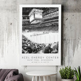 Xcel Energy Center Minnesota Wild Ice Hockey Lovers Black And White Art Canvas Prints Wall Art Home Decor