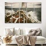 Yacht In The Ocean 5 Pieces Canvas Prints Wall Art - Painting Canvas, Multi Panels, Wall Decor