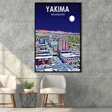 Yakima WA Art V1, Large Canvas, Framed Canvas Print Wall Art Home Decor, Floating Frame