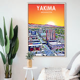 Yakima WA Art, Large Canvas, Framed Canvas Print Wall Art Home Decor, Floating Frame