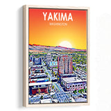Yakima WA Art, Large Canvas, Framed Canvas Print Wall Art Home Decor, Floating Frame