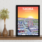 Yakima WA Art, Large Canvas, Framed Canvas Print Wall Art Home Decor, Floating Frame