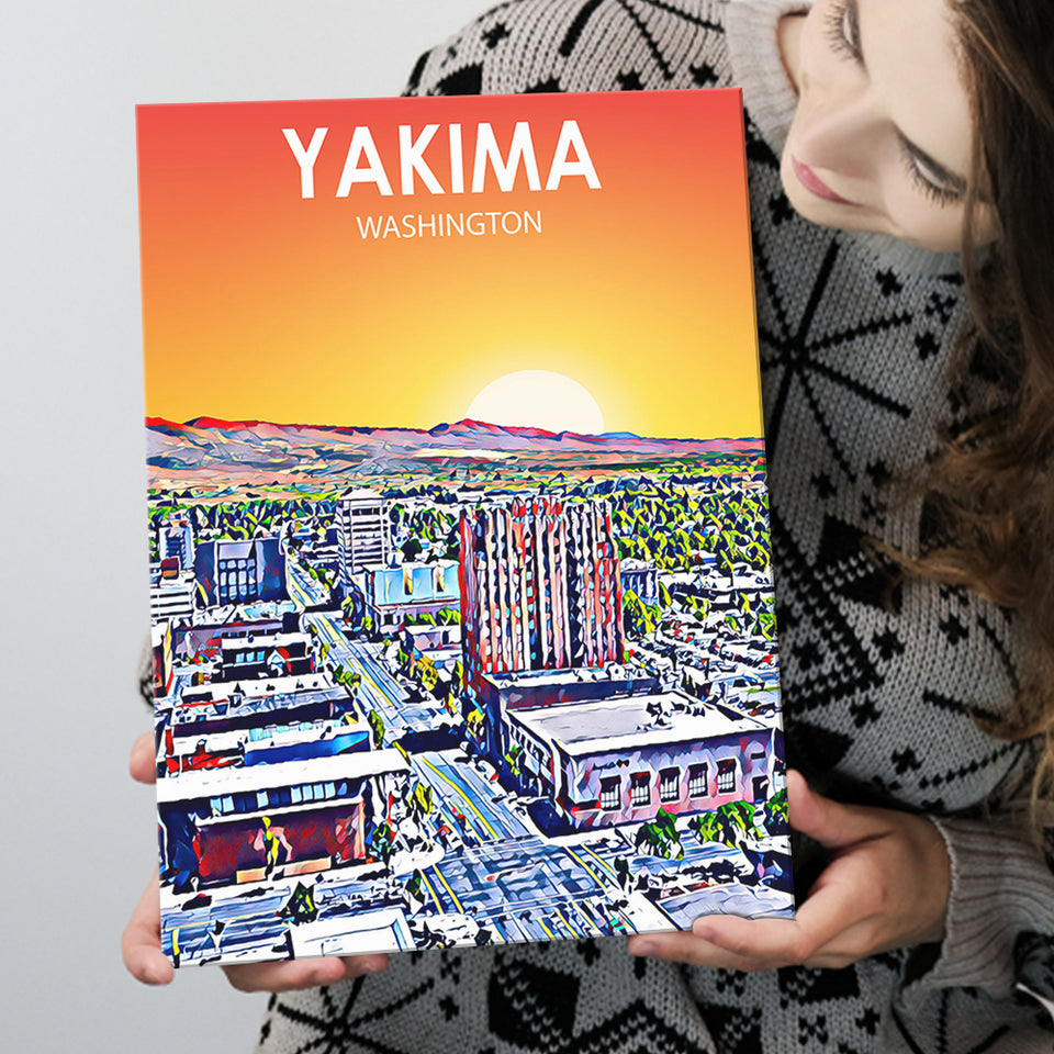 Yakima WA Art ,City Art Print, Large Canvas, Canvas Print Wall Art Home Decor