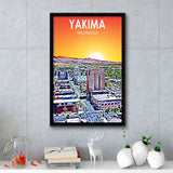 Yakima WA Art, Large Canvas, Framed Canvas Print Wall Art Home Decor, Floating Frame