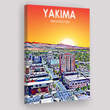 Yakima WA Art ,City Art Print, Large Canvas, Canvas Print Wall Art Home Decor