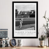 Yankee Stadium New YorkBaseball Lovers Black And White Framed Art Prints Wall Art Decor, Framed Picture