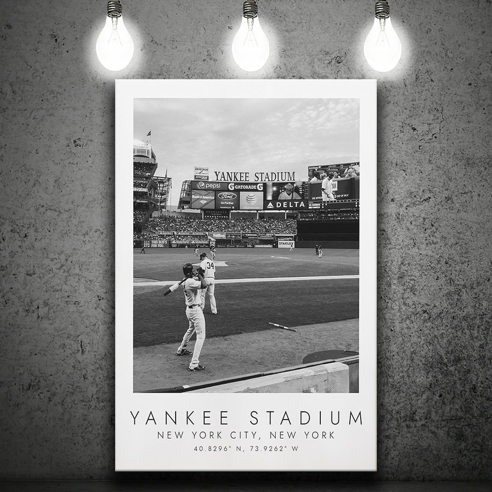 Yankee Stadium New YorkBaseball Lovers Black And White Canvas Prints Wall Art Home Decor