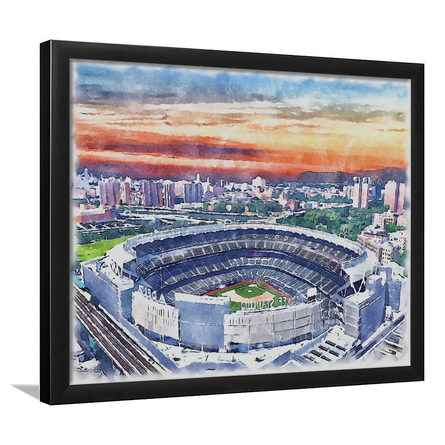 Yankee Stadium Watercolor An, Sport Prints Fan Gift, Framed Art Prints Wall Art Decor