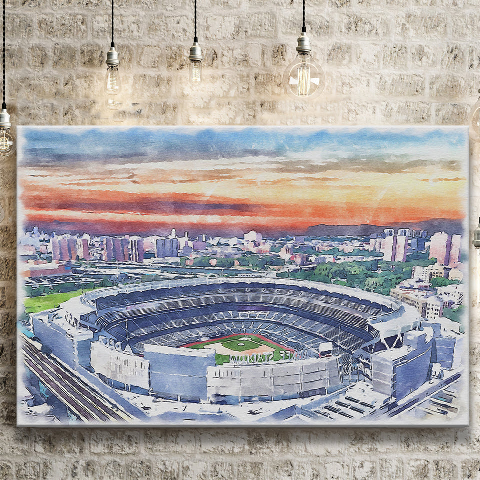 Yankee Stadium Watercolor An, Sport Art Prints Fan Gift, Canvas Prints Wall Art Decor