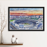 Yankees Baseball Yankee Stadium Watercolor, Sport Art Prints Fan Gift, Framed Canvas Prints Wall Art Decor