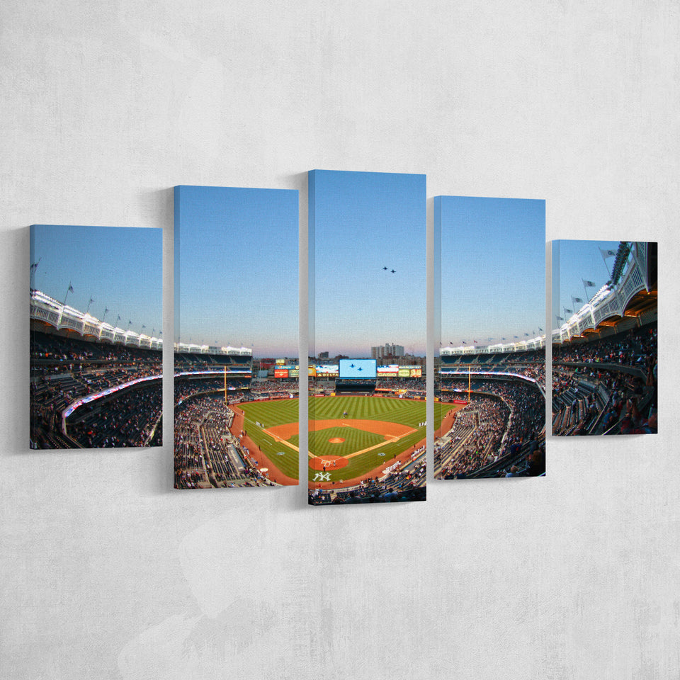 Yankee Stadium with the Helicopter, Stadium Canvas, Sport Art, Large Canvas, Multi Panels, Canvas Prints Wall Art Decor