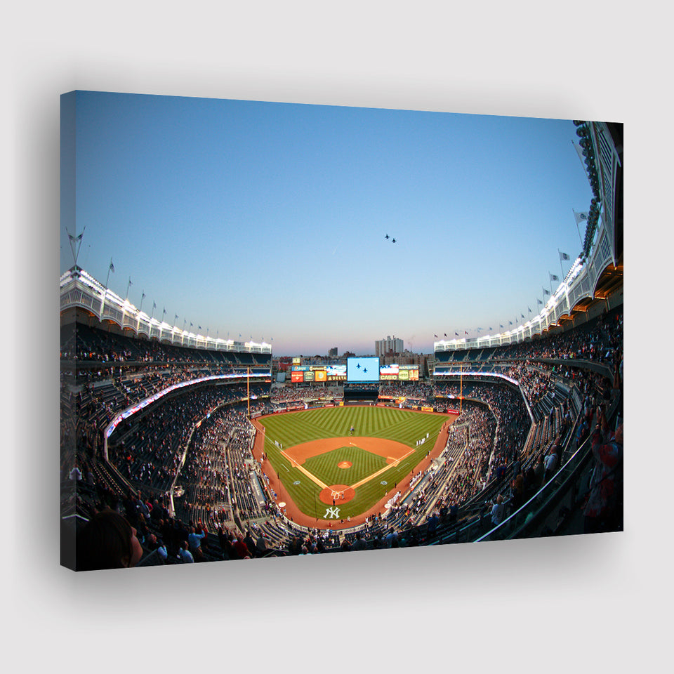 Yankee Stadium with the Helicopter, Stadium Canvas, Sport Art, Gift for him, Fan Gift, Canvas Prints Wall Art Decor