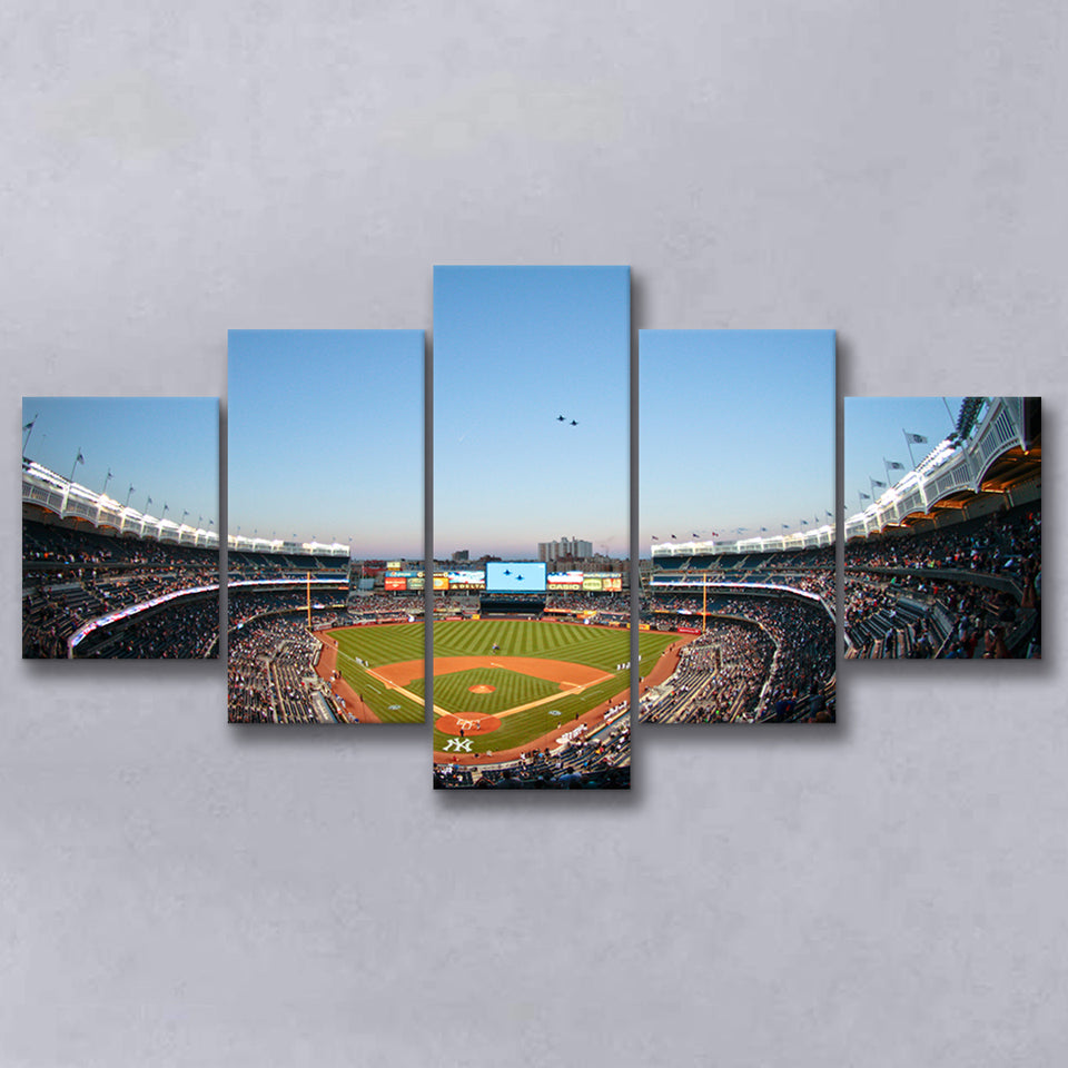 Yankee Stadium with the Helicopter, Stadium Canvas, Sport Art, Large Canvas, Multi Panels, Canvas Prints Wall Art Decor