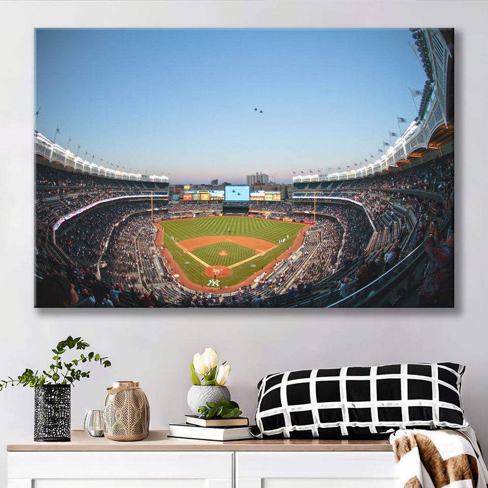 Yankee Stadium with the Helicopter, Stadium Canvas, Sport Art, Gift for him, Fan Gift, Canvas Prints Wall Art Decor