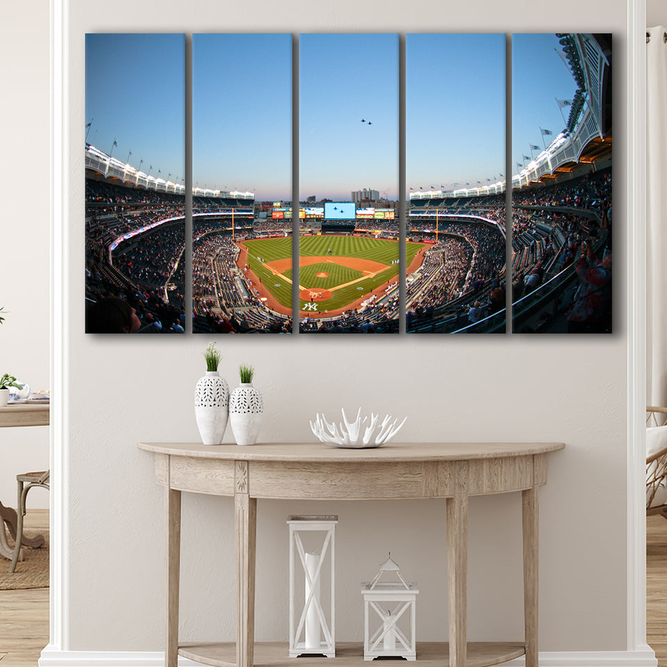Yankee Stadium with the Helicopter, Stadium Canvas, Sport Art, Gift for him, Multi Panels B, Canvas Prints Wall Art Decor
