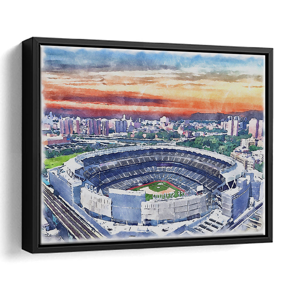 Yankee Stadium Watercolor An, Sport Art Prints Fan Gift, Framed Canvas Prints Wall Art Decor