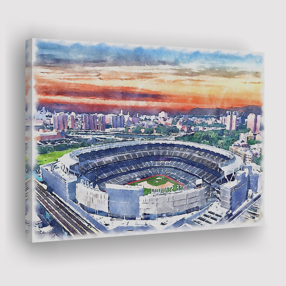 Yankees Baseball Yankee Stadium Watercolor, Sport Art Prints Fan Gift, Canvas Prints Wall Art Decor