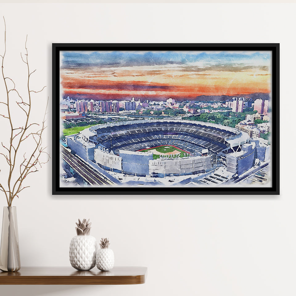 Yankee Stadium Watercolor An, Sport Art Prints Fan Gift, Framed Canvas Prints Wall Art Decor