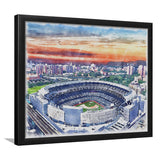 Yankees Baseball Yankee Stadium Watercolor, Sport Prints Fan Gift, Framed Art Prints Wall Art Decor