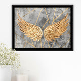 Yellow Angel Wings Painting Decor Framed Canvas Prints Wall Art - Painting Prints, Wall Decor, Floating Frame