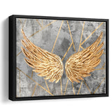 Yellow Angel Wings Painting Decor Framed Canvas Prints Wall Art - Painting Prints, Wall Decor, Floating Frame