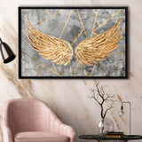 Yellow Angel Wings Painting Decor Framed Canvas Prints Wall Art - Painting Prints, Wall Decor, Floating Frame