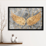 Yellow Angel Wings Painting Decor Framed Canvas Prints Wall Art - Painting Prints, Wall Decor, Floating Frame