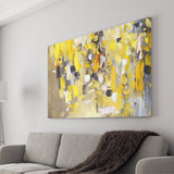 Yellow Brush Strokes Oil Abstract Ar Canvas Prints Wall Art Decor - Paiting Canvas, Art Prints, Wall Decor, For Sale
