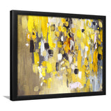 Yellow Brush Strokes Oil Abstract Ar Framed Art Prints Wall Decor - Painting Prints, Framed Picture, Home Decor