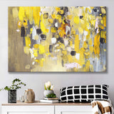 Yellow Brush Strokes Oil Abstract Ar Canvas Prints Wall Art Decor - Paiting Canvas, Art Prints, Wall Decor, For Sale