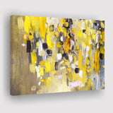 Yellow Brush Strokes Oil Abstract Ar Canvas Prints Wall Art Decor - Paiting Canvas, Art Prints, Wall Decor, For Sale