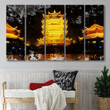 Yellow Crane Tower in Wuhan 5 Piece B Canvas Prints Wall Art Decor, Multi Panels,Large Canvas, Home Decor