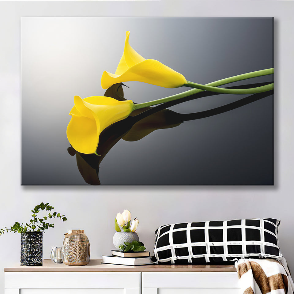 Yellow Isolated Lilies Canvas Prints Wall Art - Canvas Painting, Painting Art, Prints for Sale, Wall Decor, Home Decor