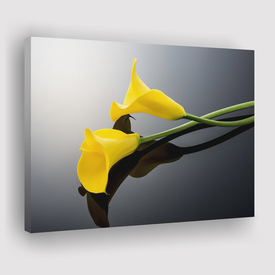 Yellow Isolated Lilies Canvas Prints Wall Art - Canvas Painting, Painting Art, Prints for Sale, Wall Decor, Home Decor