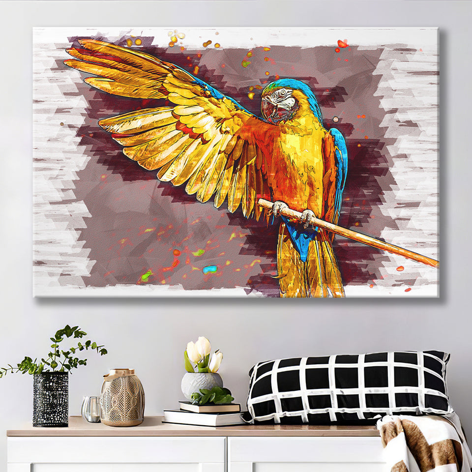 Yellow Macaw Canvas Prints Wall Art Decor - Painting Canvas, Art Print, Home Decor, Ready to Hang
