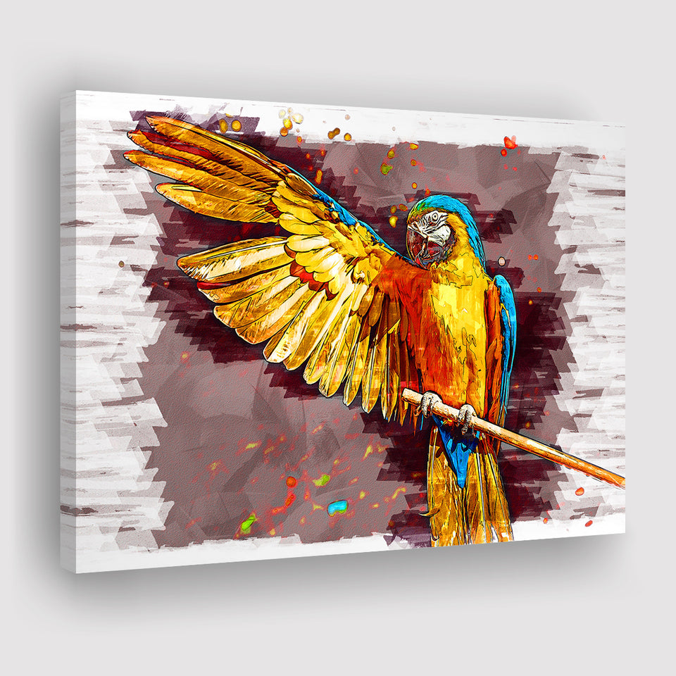 Yellow Macaw Canvas Prints Wall Art Decor - Painting Canvas, Art Print, Home Decor, Ready to Hang