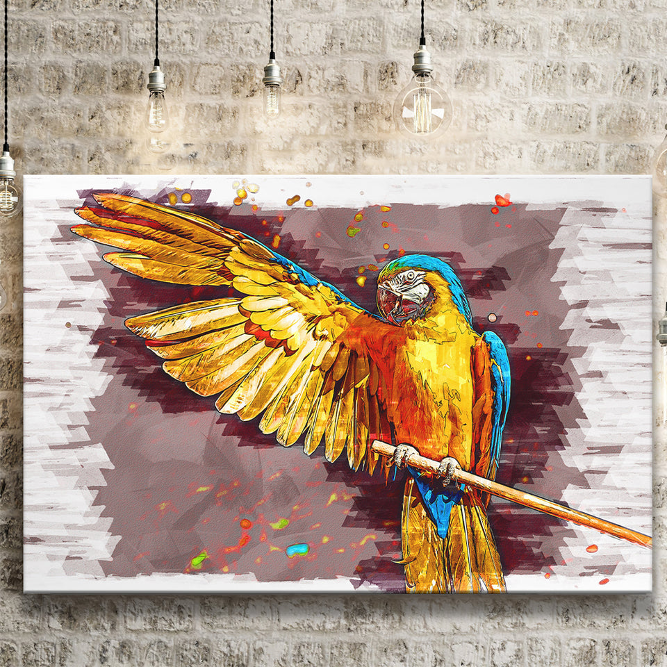 Yellow Macaw Canvas Prints Wall Art Decor - Painting Canvas, Art Print, Home Decor, Ready to Hang
