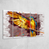 Yellow Macaw 5 Piece B Canvas Prints Wall Art Decor, Multi Panels,Large Canvas, Home Decor