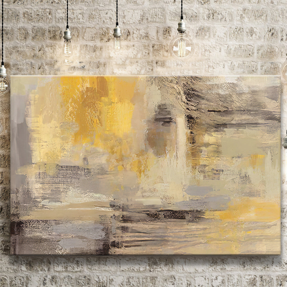 Yellow Gray Abstract Canvas Prints Wall Art - Painting Canvas, Home Wall Decor, For Sale, Painting Prints