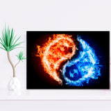 Yin And Yang Fire Design Art Framed Art Prints Wall Decor - Painting Prints,Wall Art, Framed Picture,For Sale