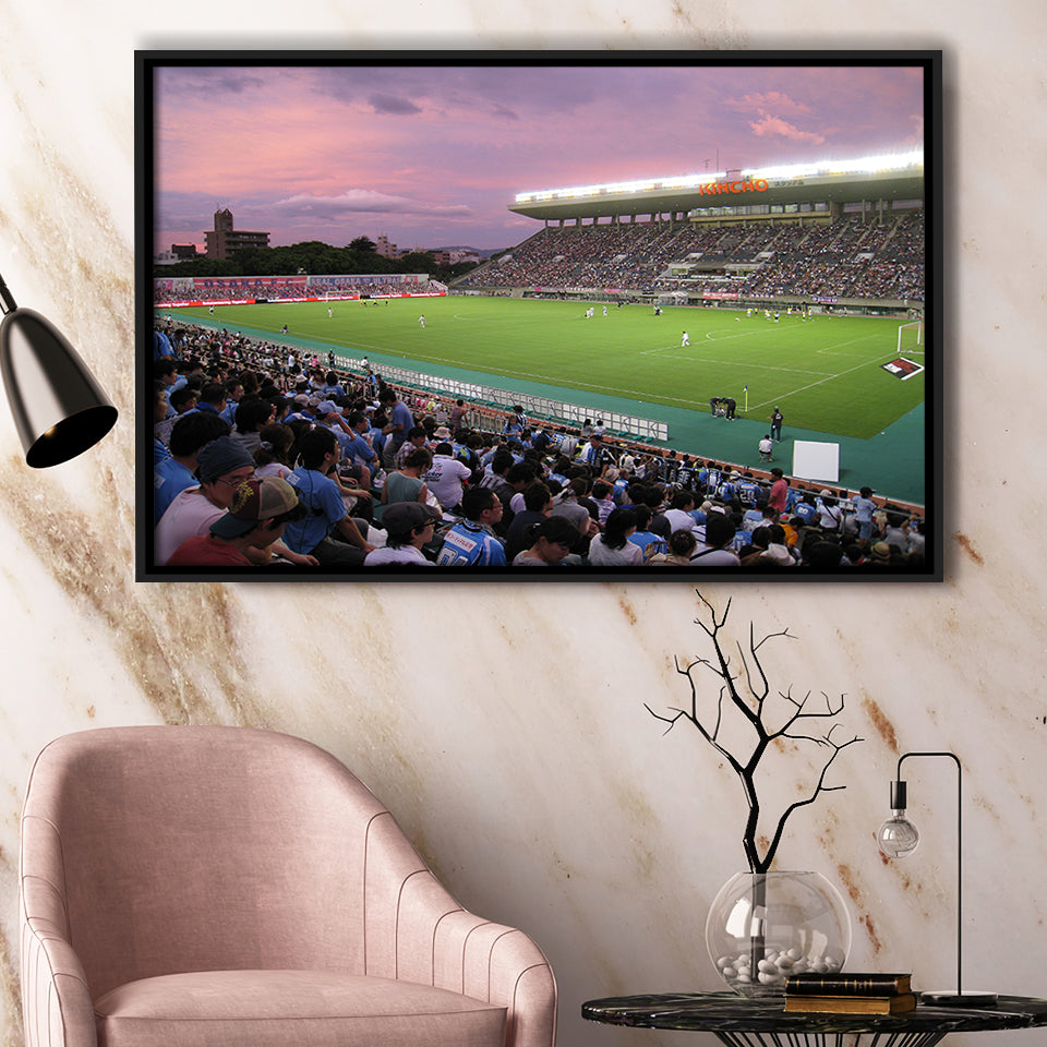 Yodoko Sakura Stadium, Stadium Canvas, Sport Art, Gift for him, Framed Canvas Prints Wall Art Decor, Framed Picture