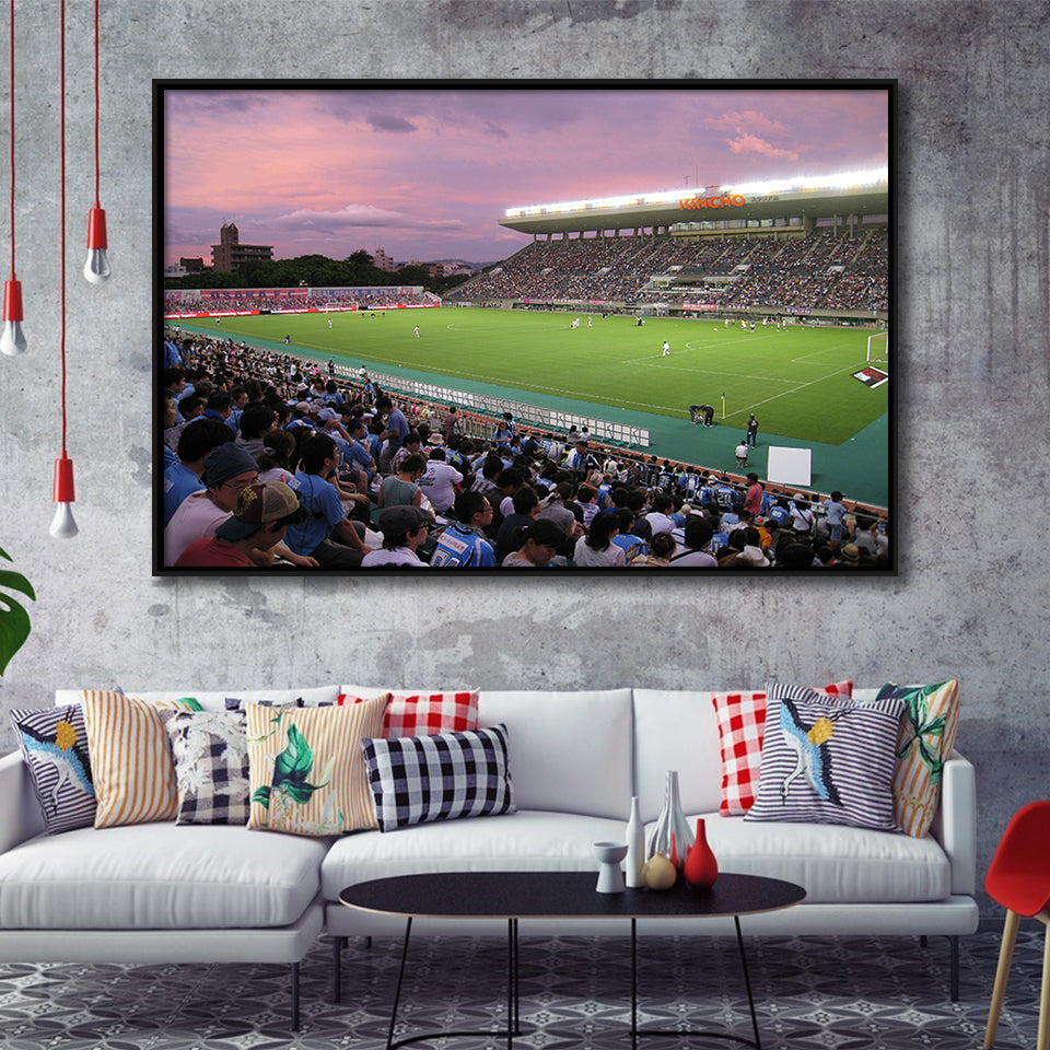 Yodoko Sakura Stadium, Stadium Canvas, Sport Art, Gift for him, Framed Canvas Prints Wall Art Decor, Framed Picture