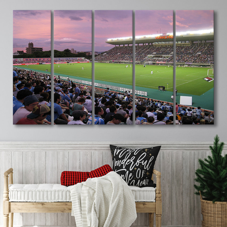 Yodoko Sakura Stadium, Stadium Canvas, Sport Art, Gift for him, Multi Panels B, Canvas Prints Wall Art Decor
