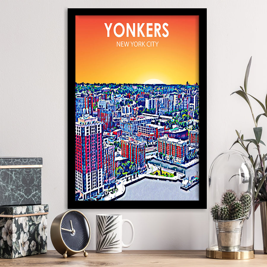 Yonkers NYC Art, City Art Print, Framed Art Print Wall Art Home Decor, Framed Picture