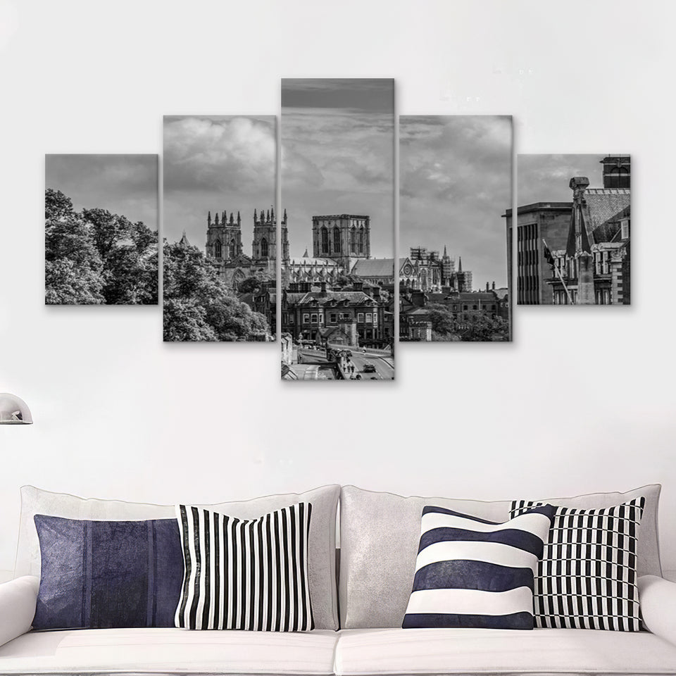 York Minster Cathedral Church of Saint Peter England 5 Piece Canvas Prints Wall Art - Painting Prints, Wall Decor,Multi Panel