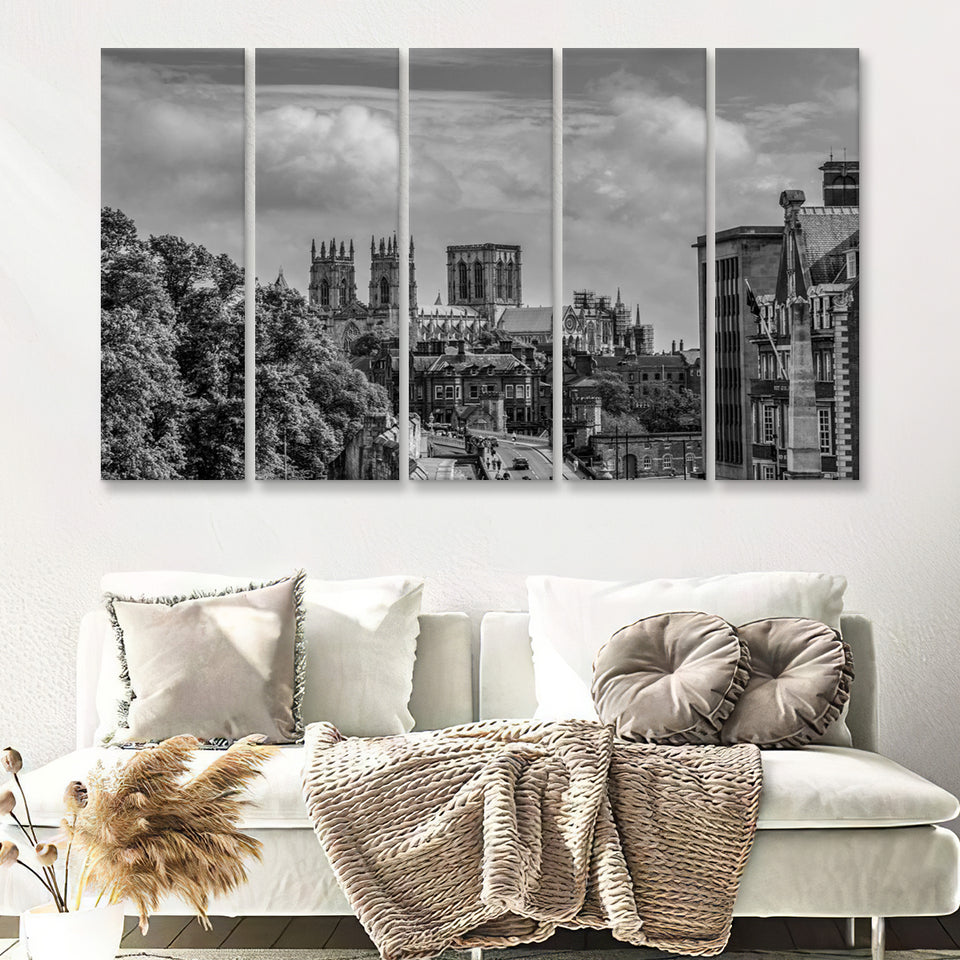 York Minster Cathedral Church of Saint Peter England 5 Piece Canvas Prints Wall Art - Painting Prints, Wall Decor,Multi Panels